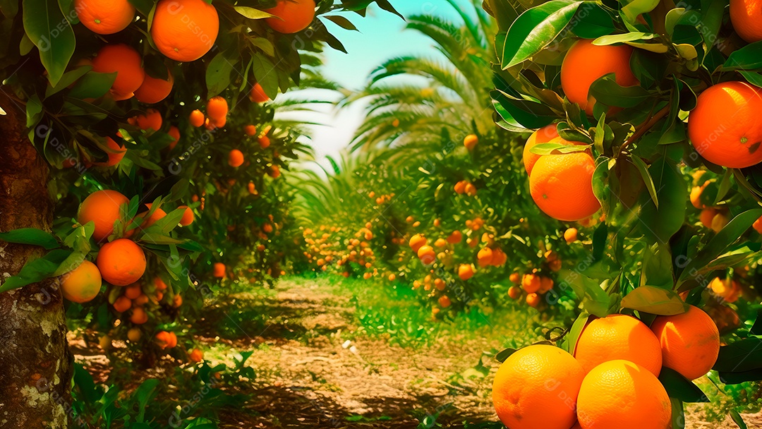Linda paisagem de plantio laranja