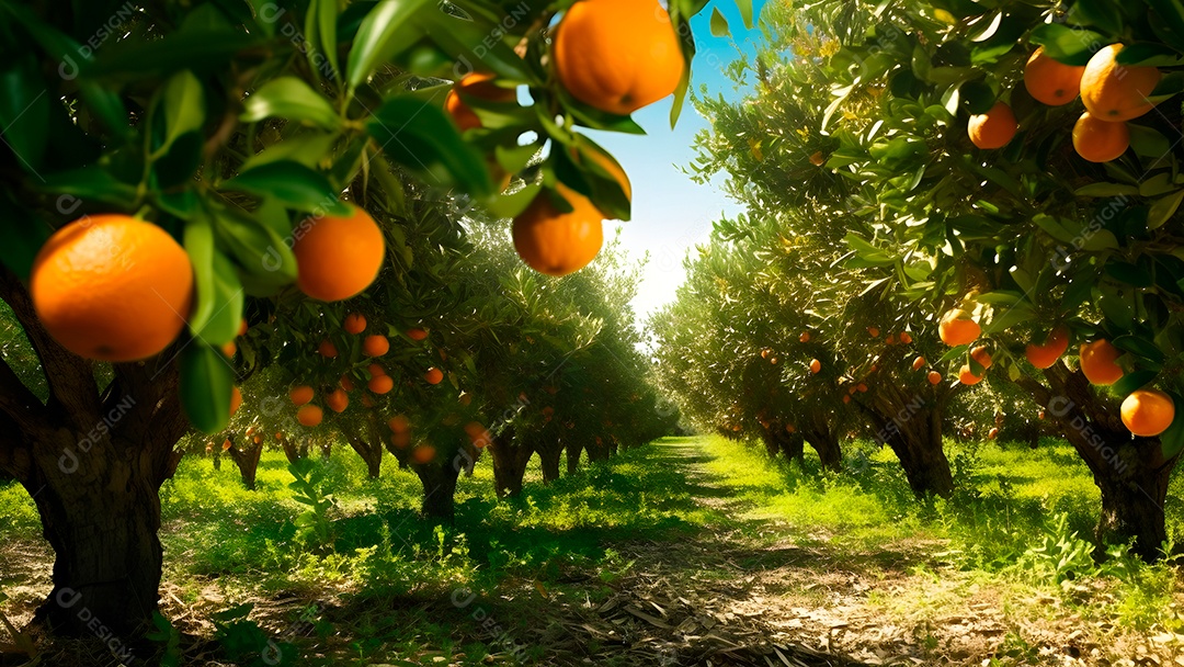 Linda paisagem de plantio laranja