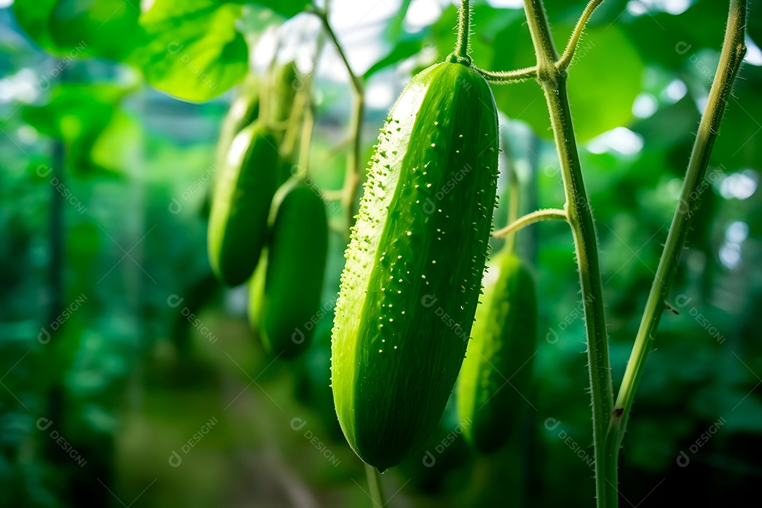 Plantação de pepino raios solares