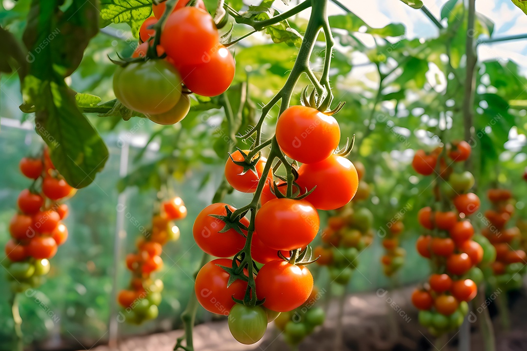 Plantação de tomate raios solares