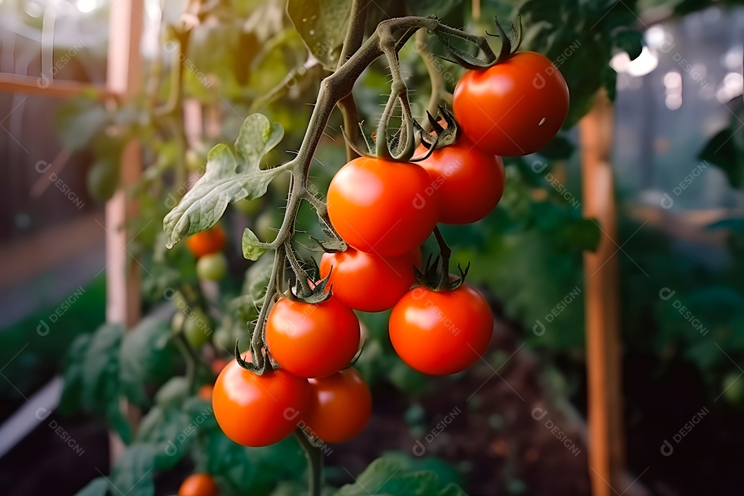Plantação de tomate raios solares