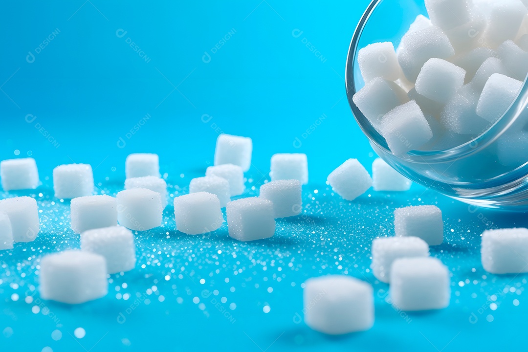 Cubos de açúcar em um fundo isolado