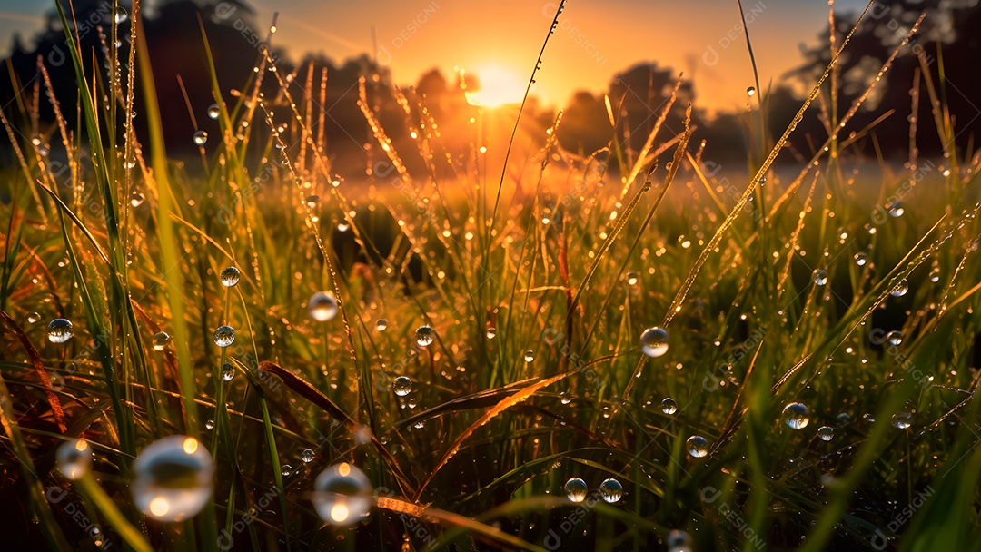 Lindo Pôr do sol em uma fazenda paisagem
