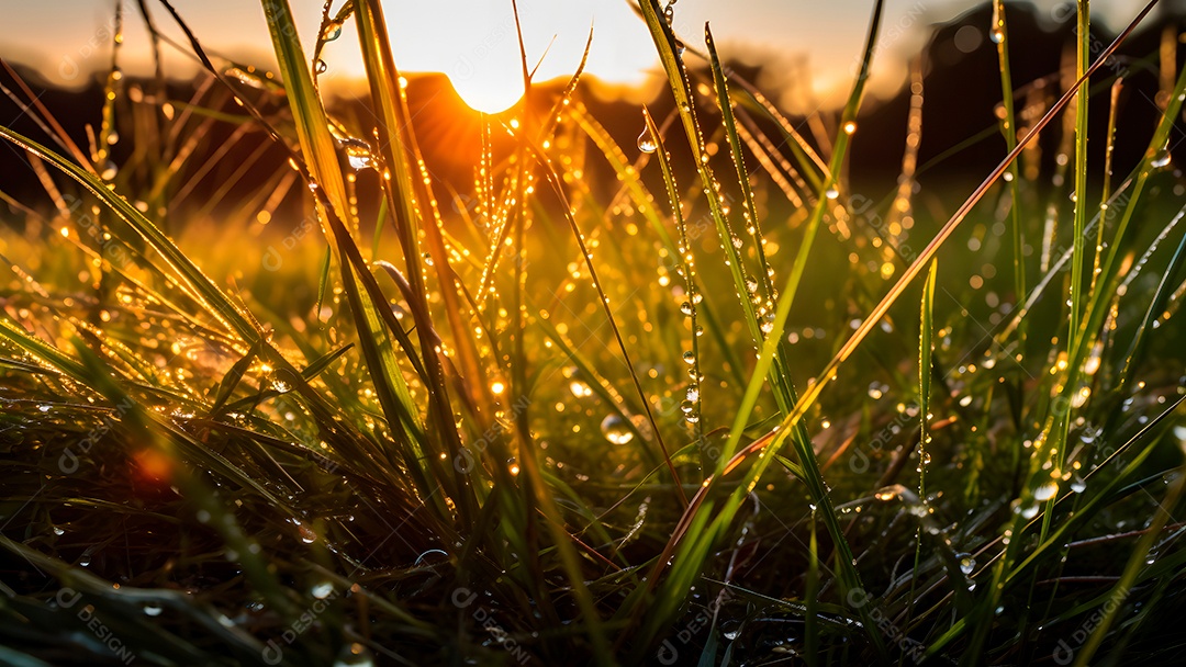 Lindo Pôr do sol em uma fazenda paisagem