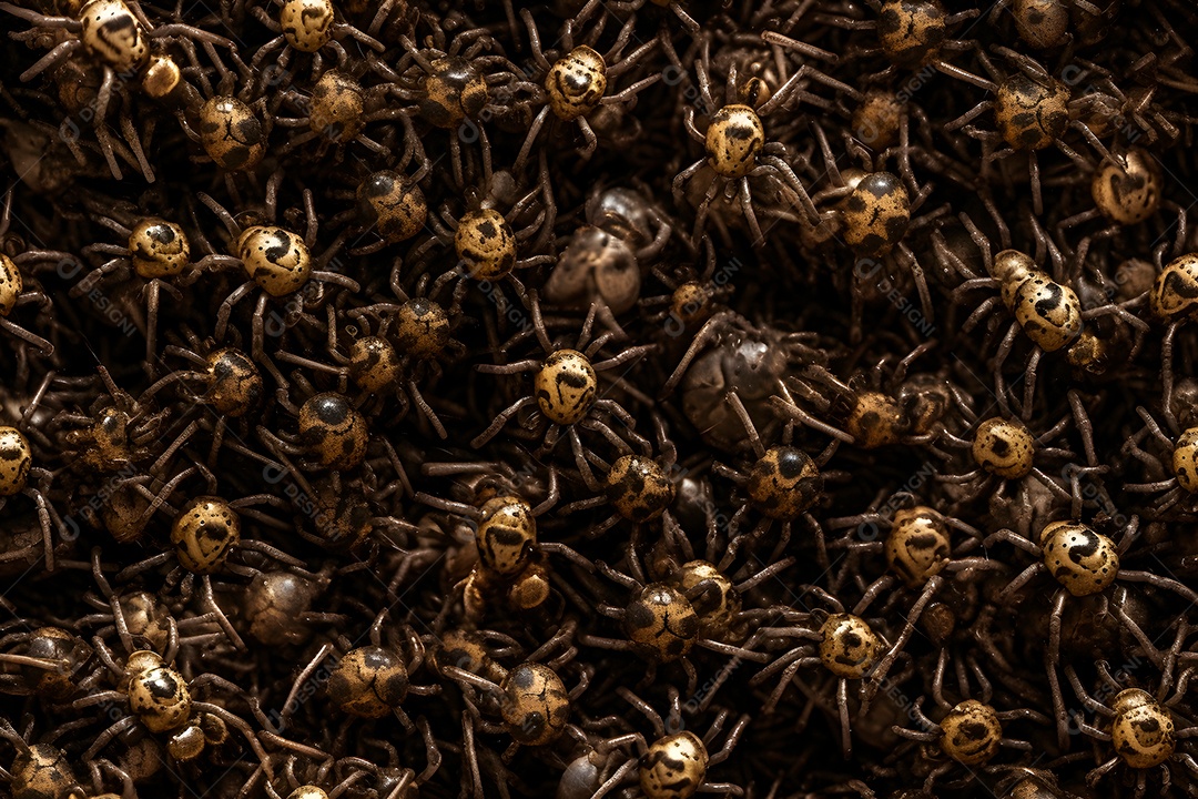 Aranhas sobre floresta