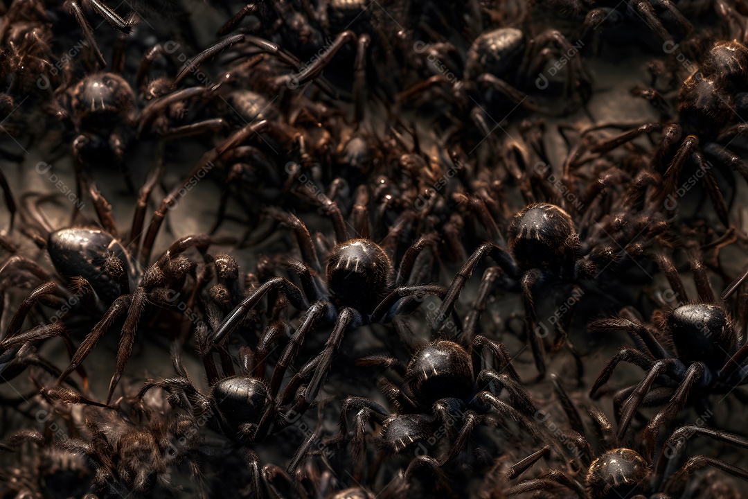 Aranhas sobre floresta