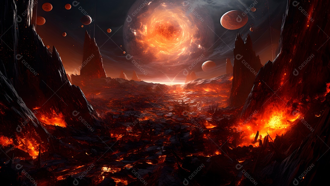 Retrato semelhente de inferno