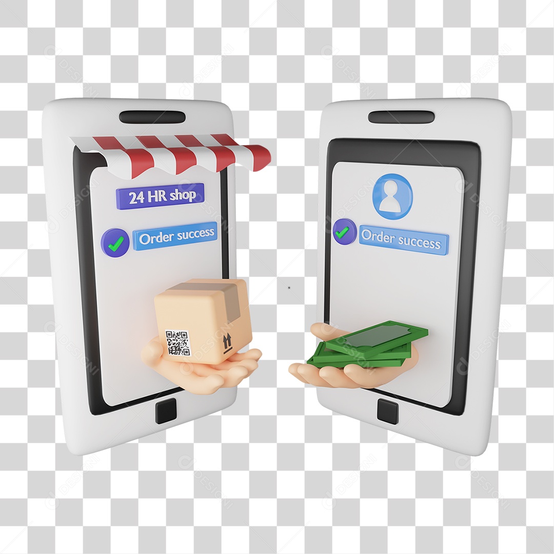 Compras On-line e Serviço de Entrega em Clipart de Smartphone PNG Transparente