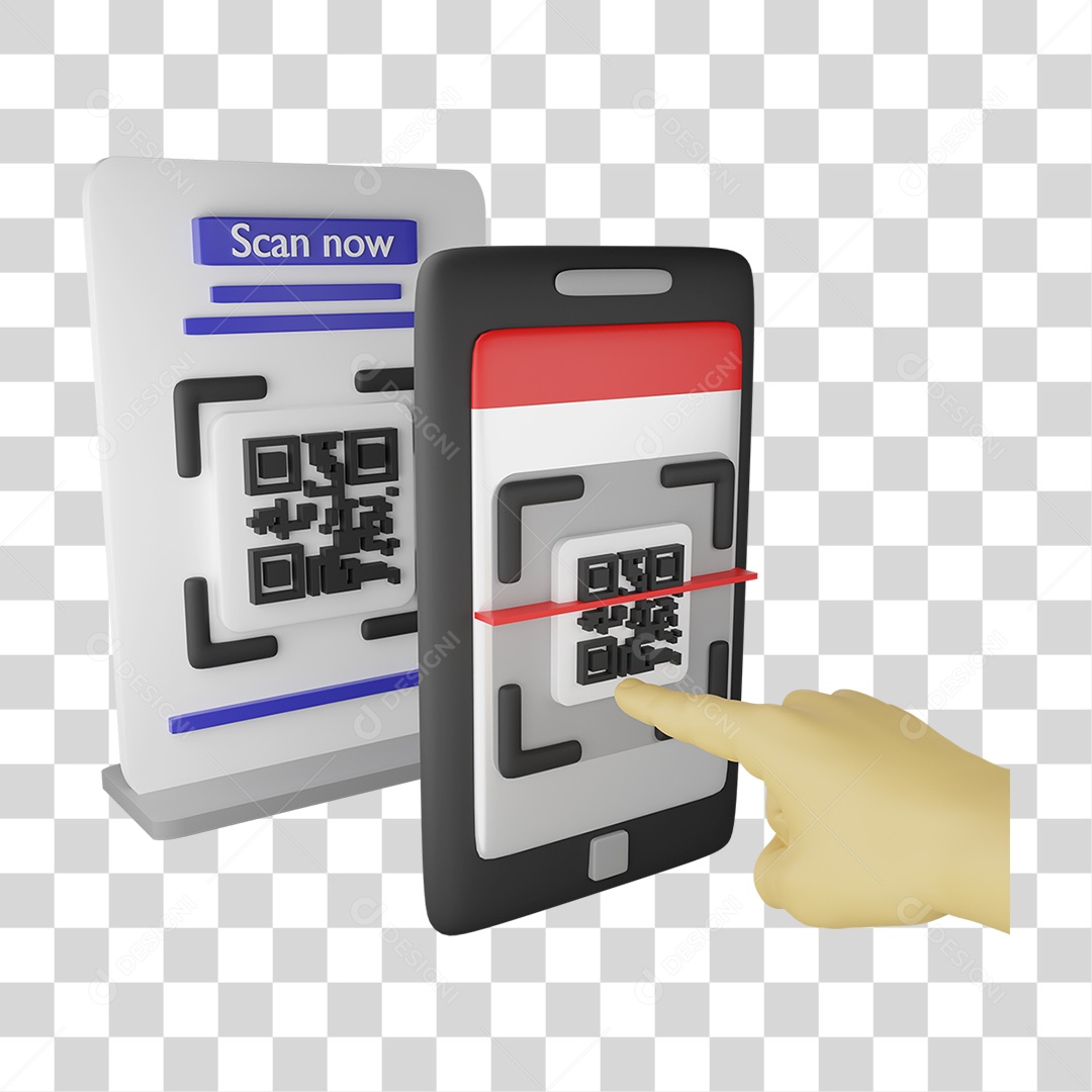 Tela Sensível ao Toque para Leitura de Código QR no Smartphone PNG Transparente