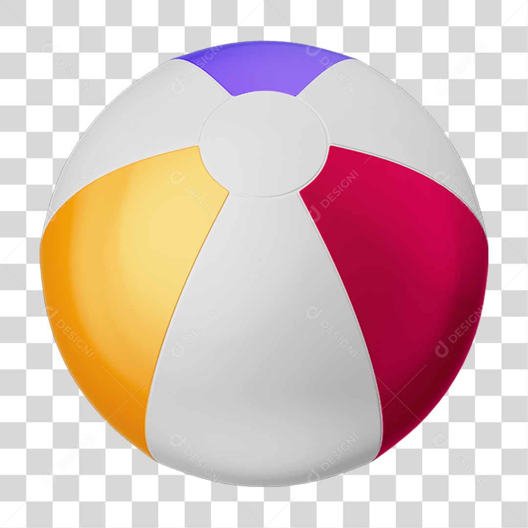 Bola de Praia Colorida PNG Transparente