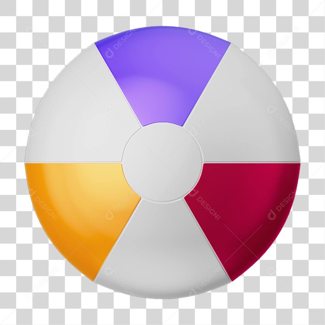 Bola de Praia Colorida PNG Transparente