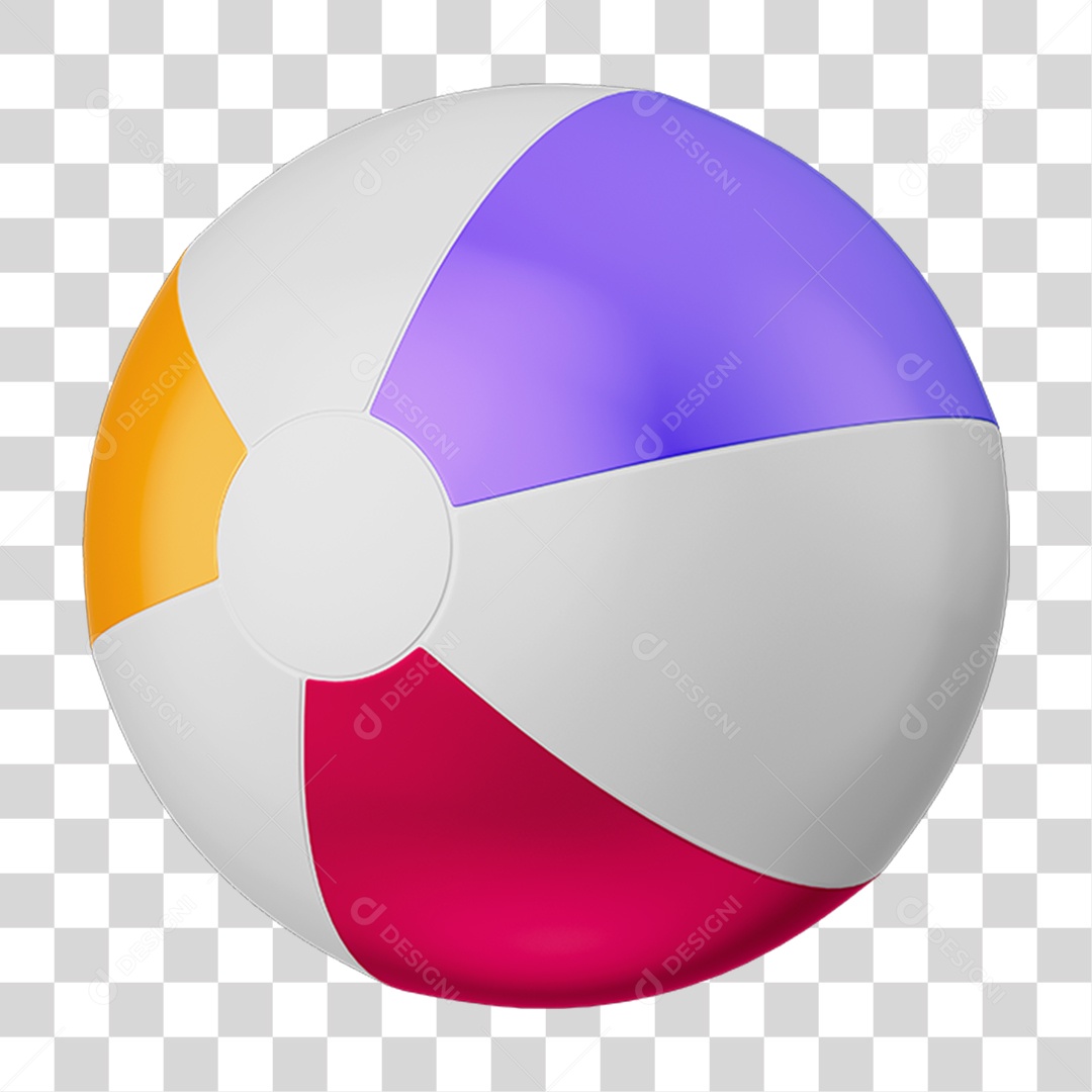 Bola de Praia Colorida PNG Transparente