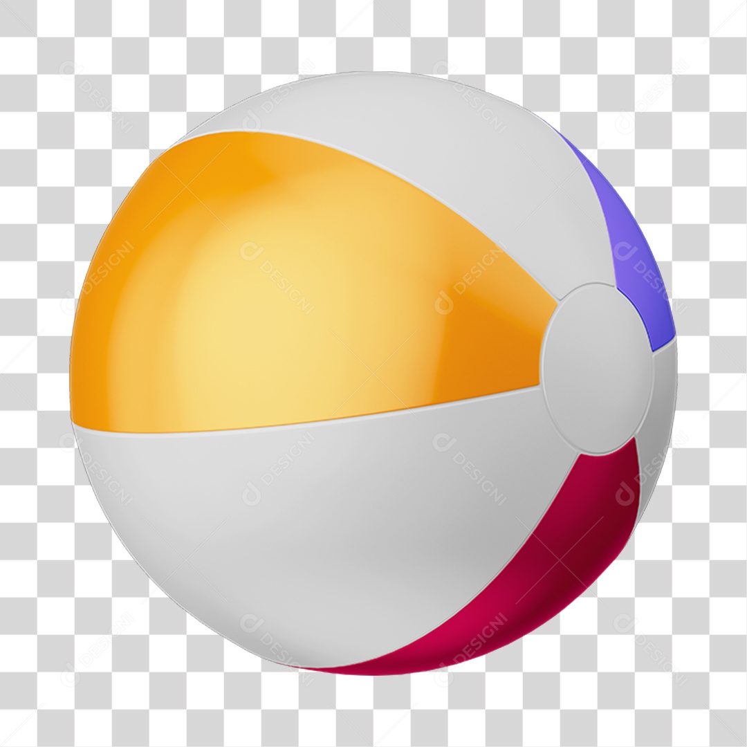 Bola de Praia Colorida PNG Transparente