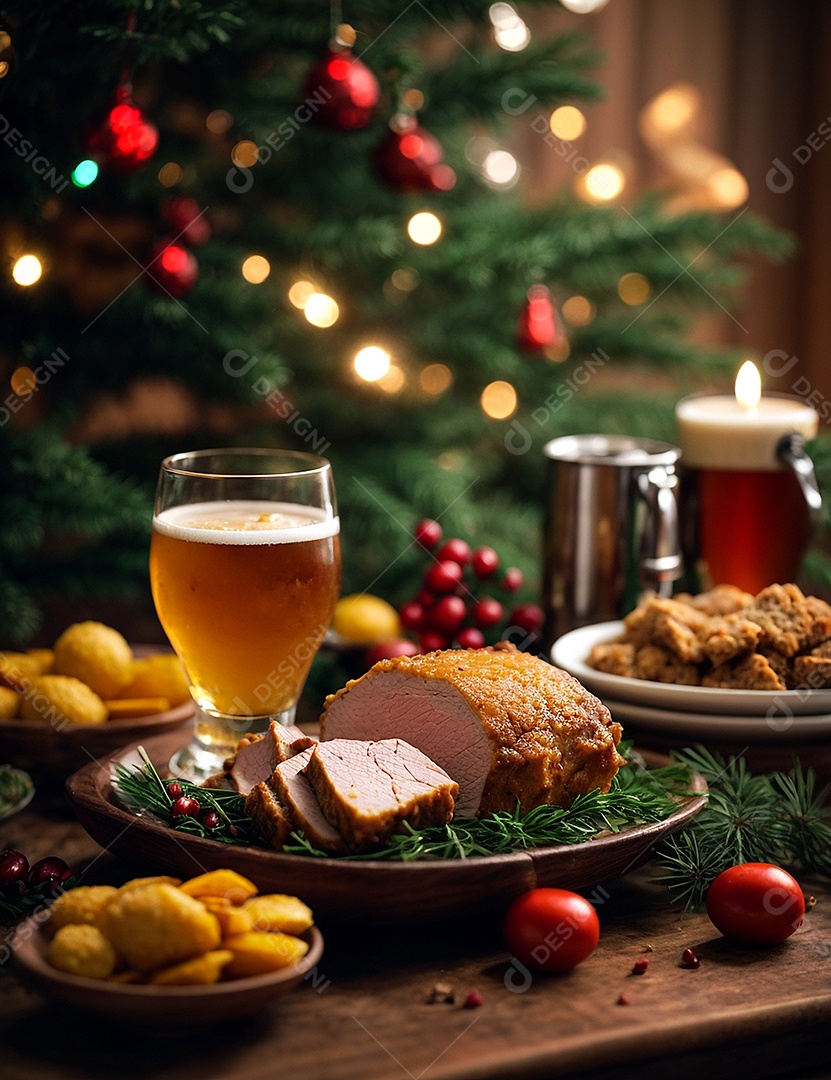 Linda refeição de Natal tradicional