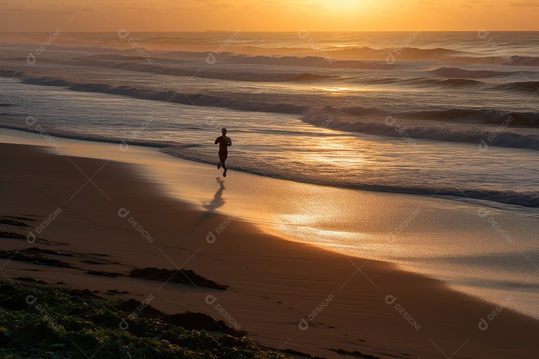 Corredor resiliente ao amanhecer, Serene Beach