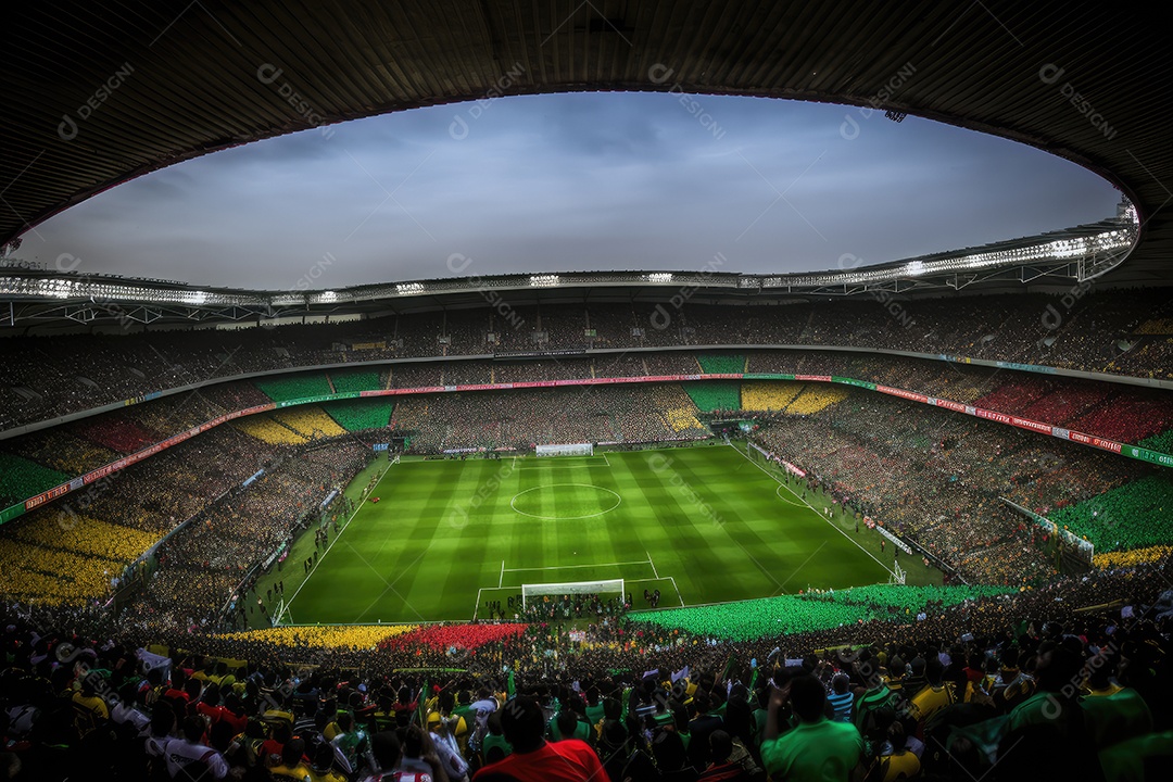 Estádio completo, jogo intenso, paixão no ar