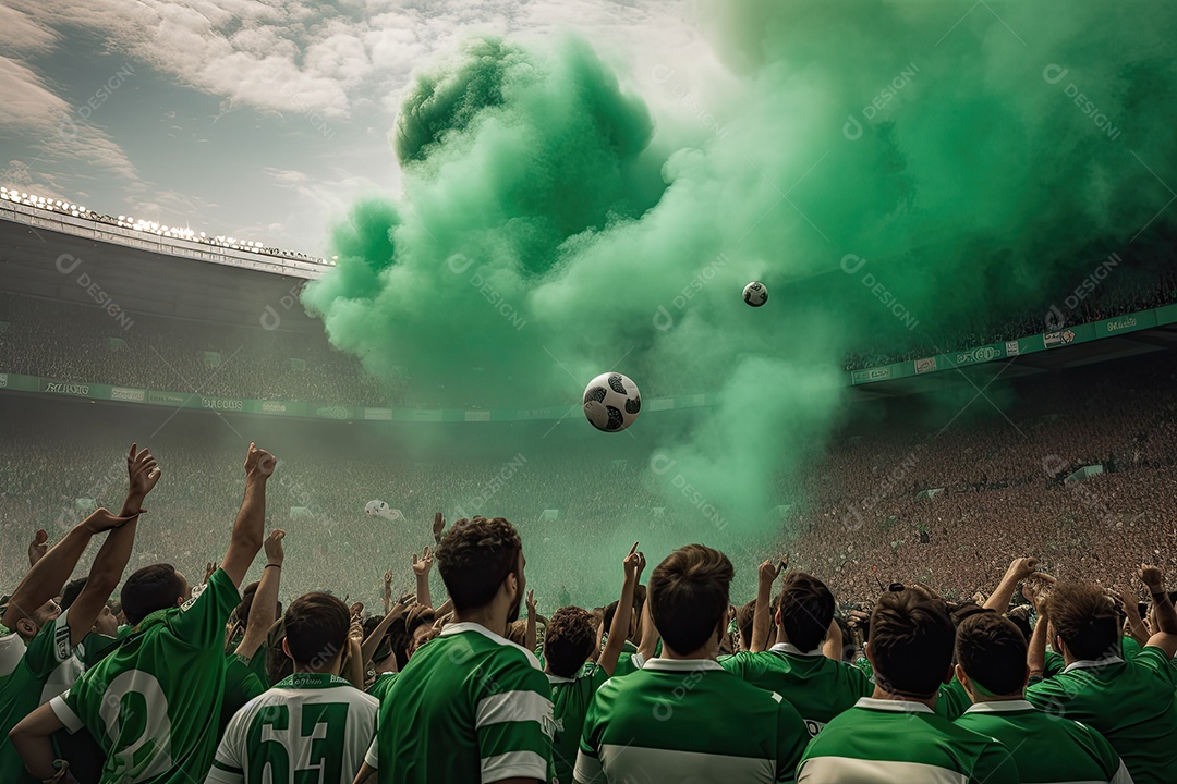 Intensidade de partida de futebol, jogadores, emoção dos fãs