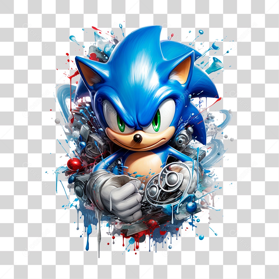 Desenho de Jogo Sonic PNG Transparente