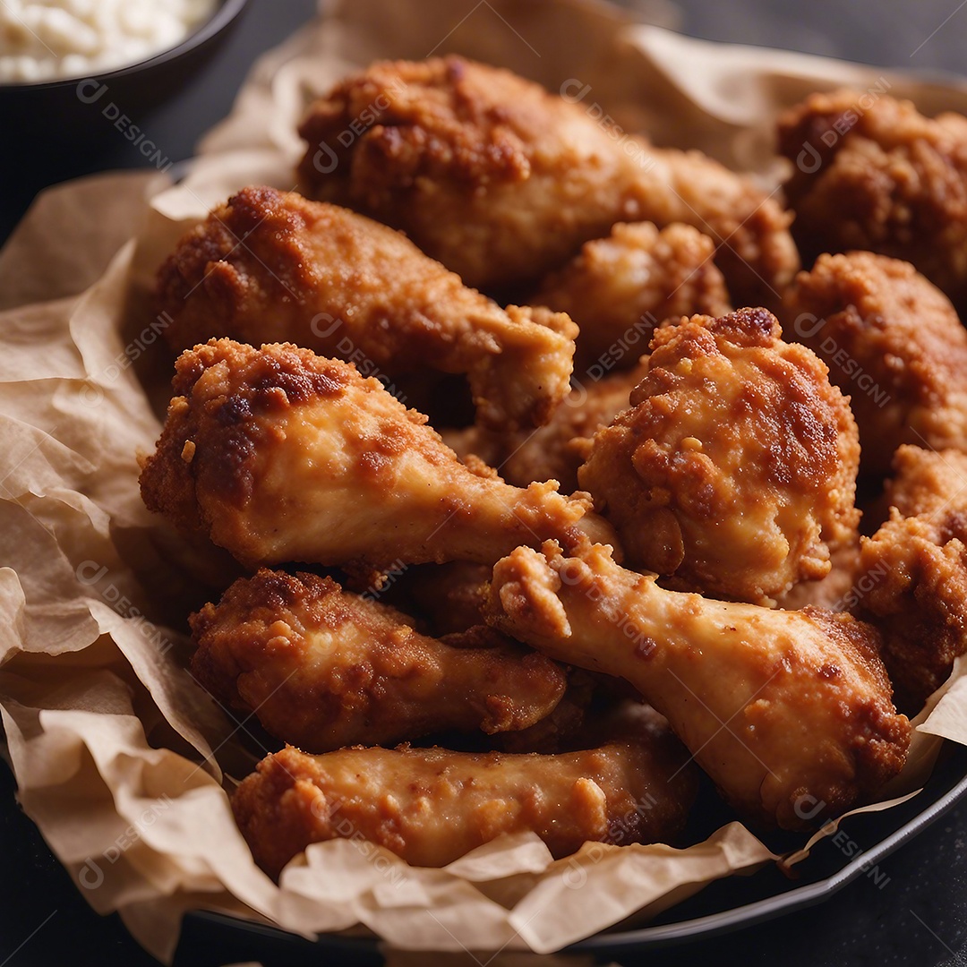 Coxinhas de frango empanado frito