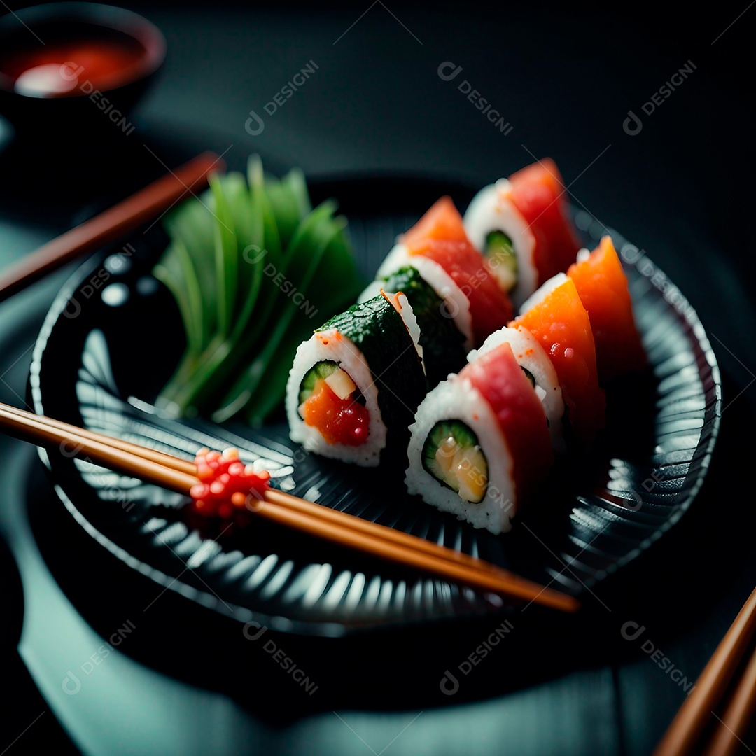 Temaki de comida japonesa