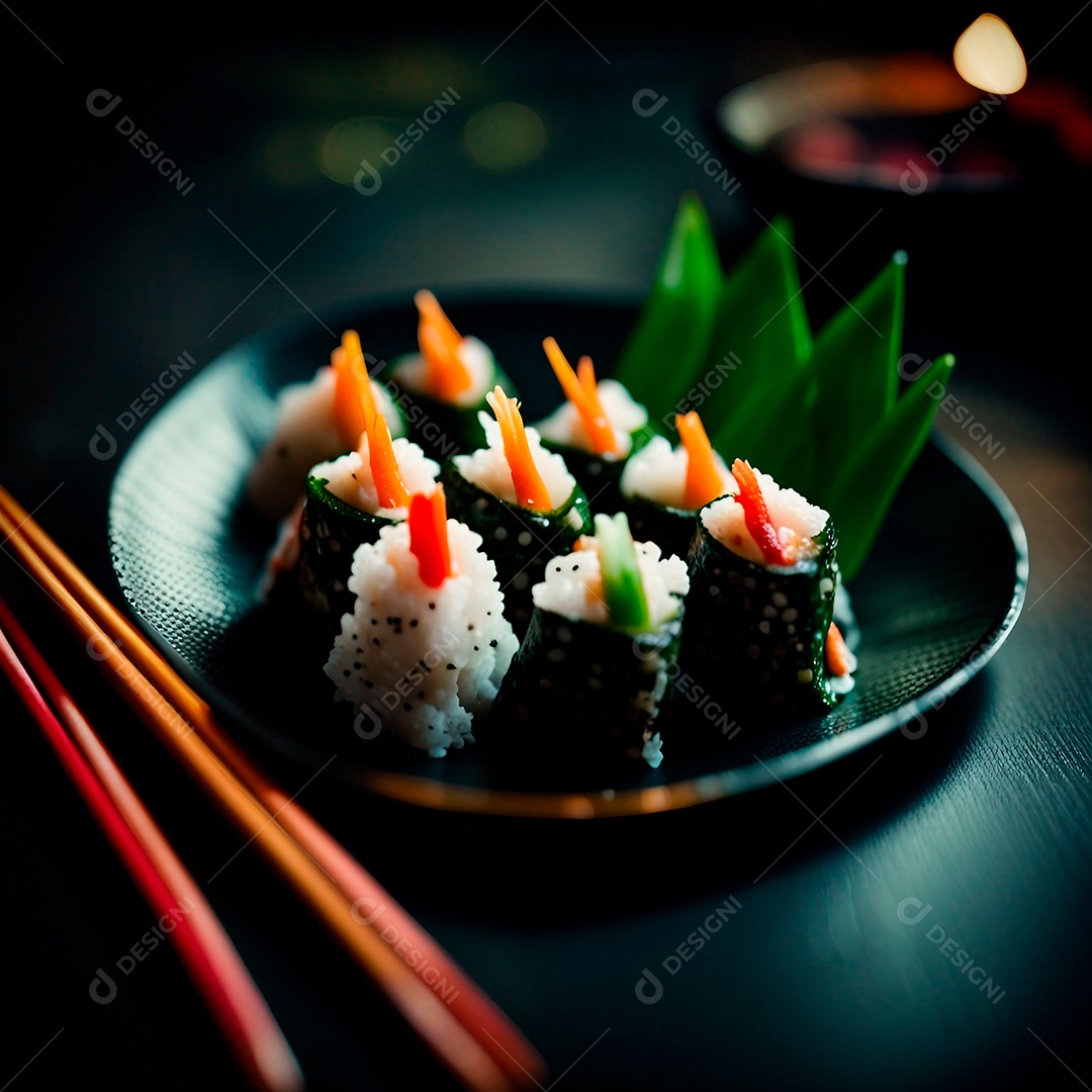 Temaki de comida japonesa