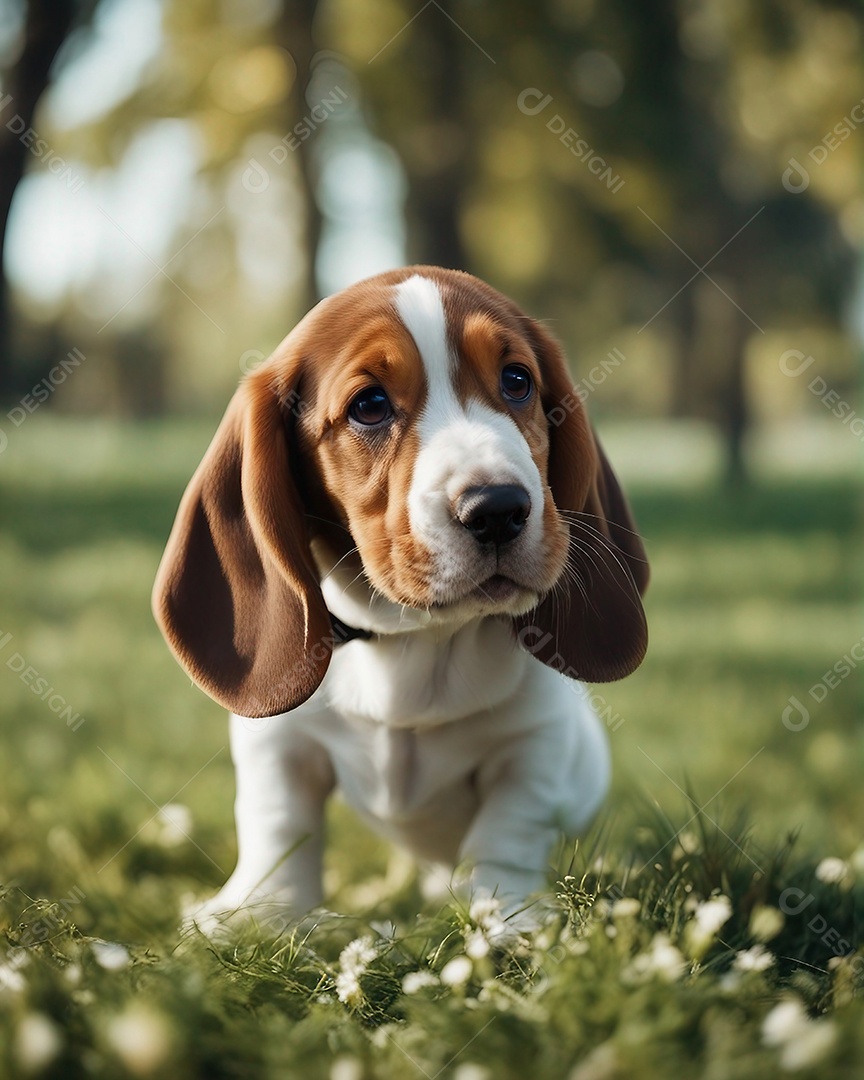 Cachorro beagle em campo