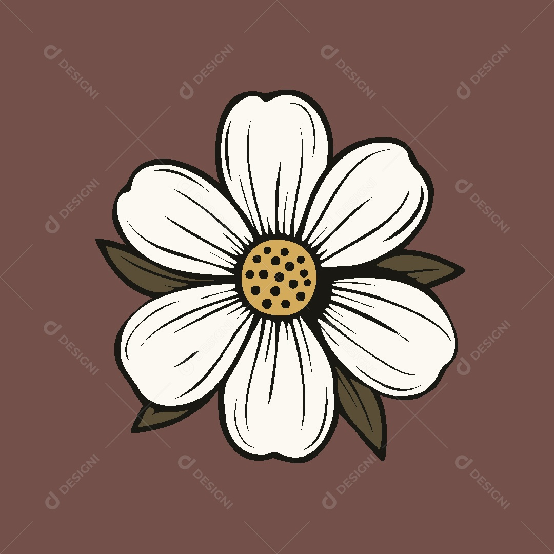 Flor Branca Ilustração Vetor EPS