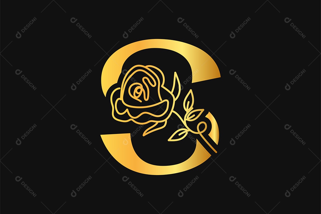 Alfabeto Dourado Letra S Ilustração Vetor EPS + AI Editável