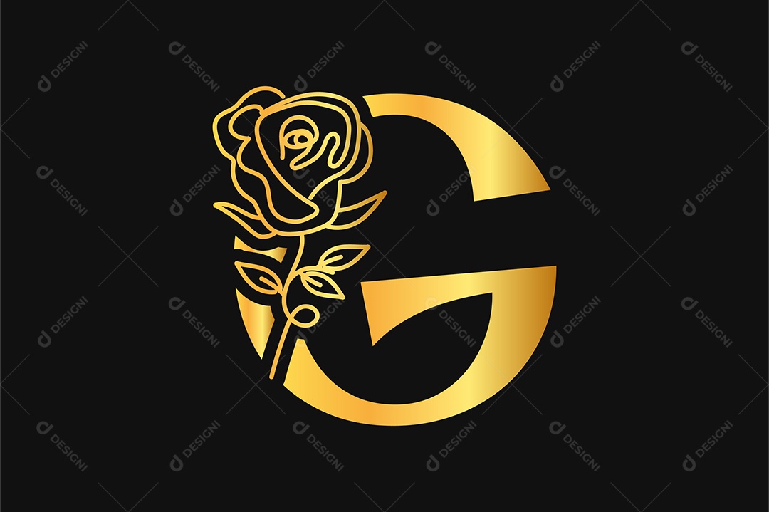 Alfabeto Dourado Letra G Ilustração Vetor EPS + AI Editável