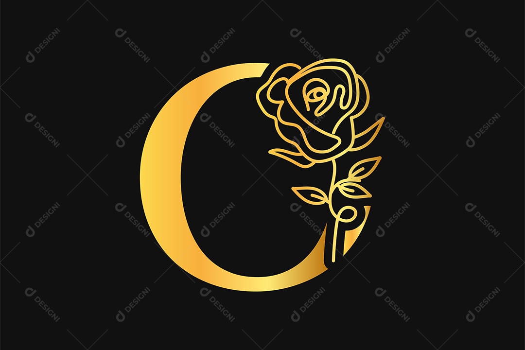 Alfabeto Dourado Letra O Ilustração Vetor EPS + AI Editável