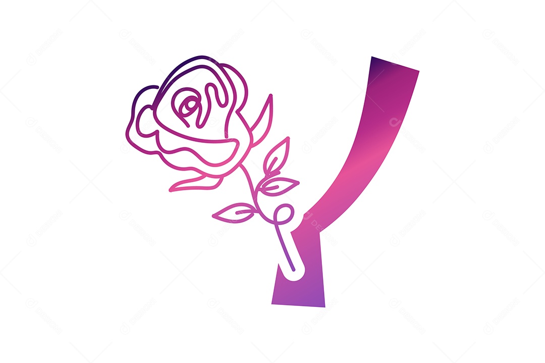 Letra Gradiente Y na Cor Roxa Ilustração Vetor EPS + AI Editável