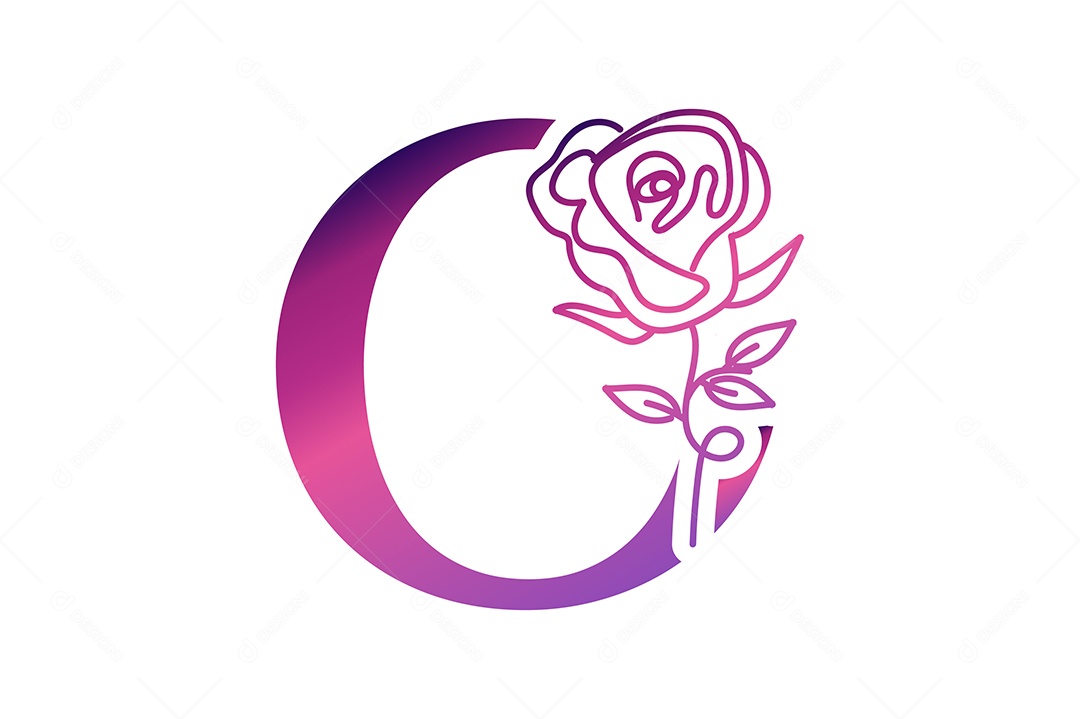 Letra Gradiente O na Cor Roxa Ilustração Vetor EPS + AI Editável