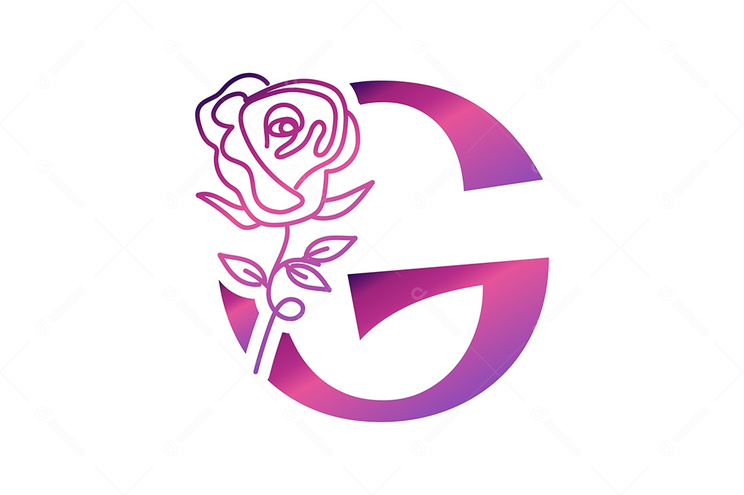 Letra Gradiente G na Cor Roxa Ilustração Vetor EPS + AI Editável