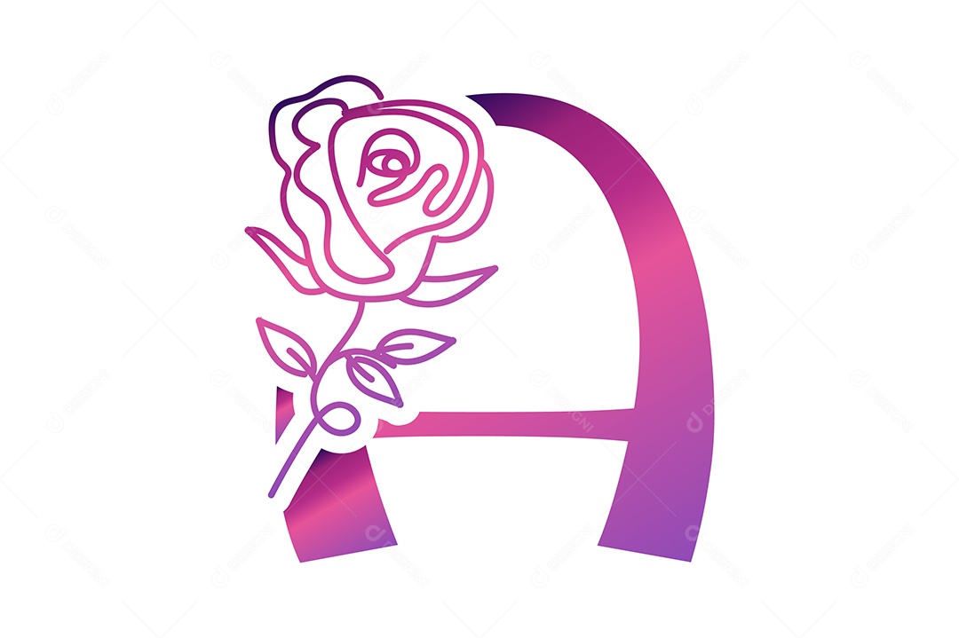 Letra Gradiente A na Cor Roxa Ilustração Vetor EPS + AI Editável