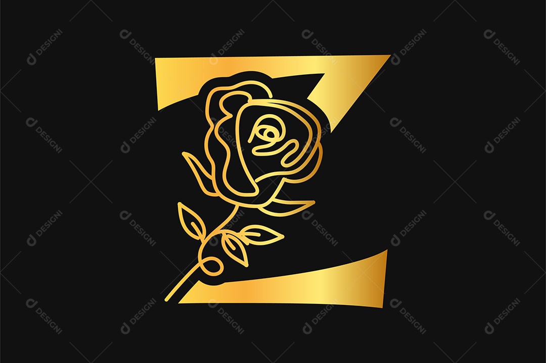 Alfabeto Dourado Letra Z Ilustração Vetor EPS + AI Editável