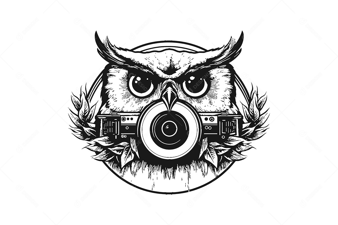 Modelo de Logo Com uma Câmera Desenho Vetor EPS + AI Editável