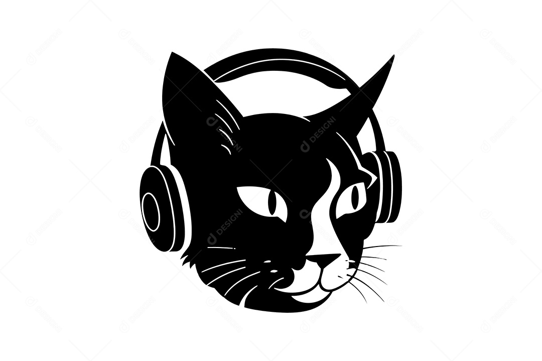 Modelo de Logo Gato Desenho Vetor EPS + AI Editável