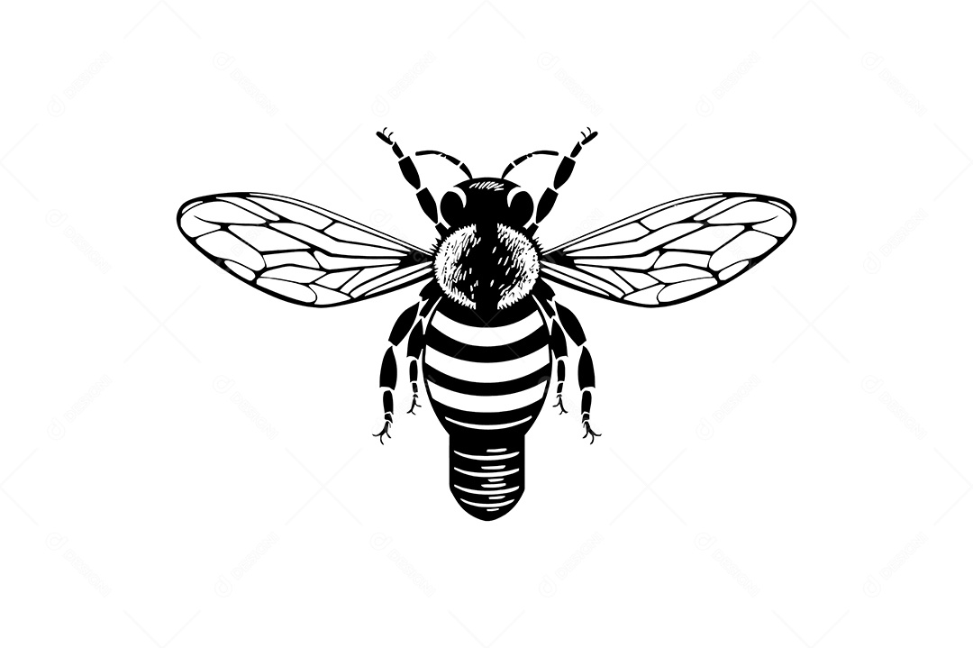 Modelo de Logo Abelha Desenho Vetor EPS + AI Editável