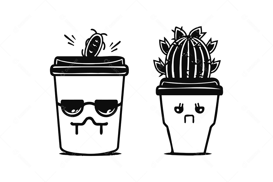 Modelo de Logo Café Desenho Vetor EPS + AI Editável