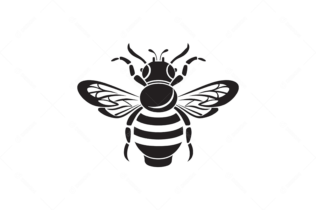 Modelo de Logo Abelha Desenho Vetor EPS + AI Editável