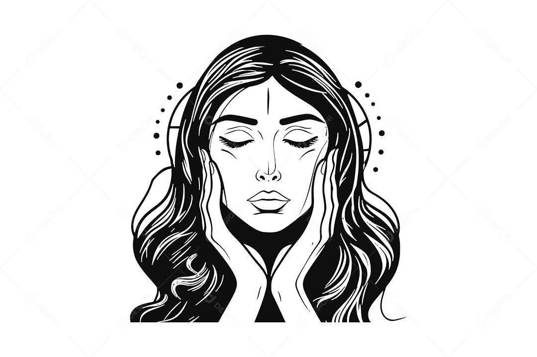 Modelo de Logo Mulher Desenho Vetor EPS + AI Editável