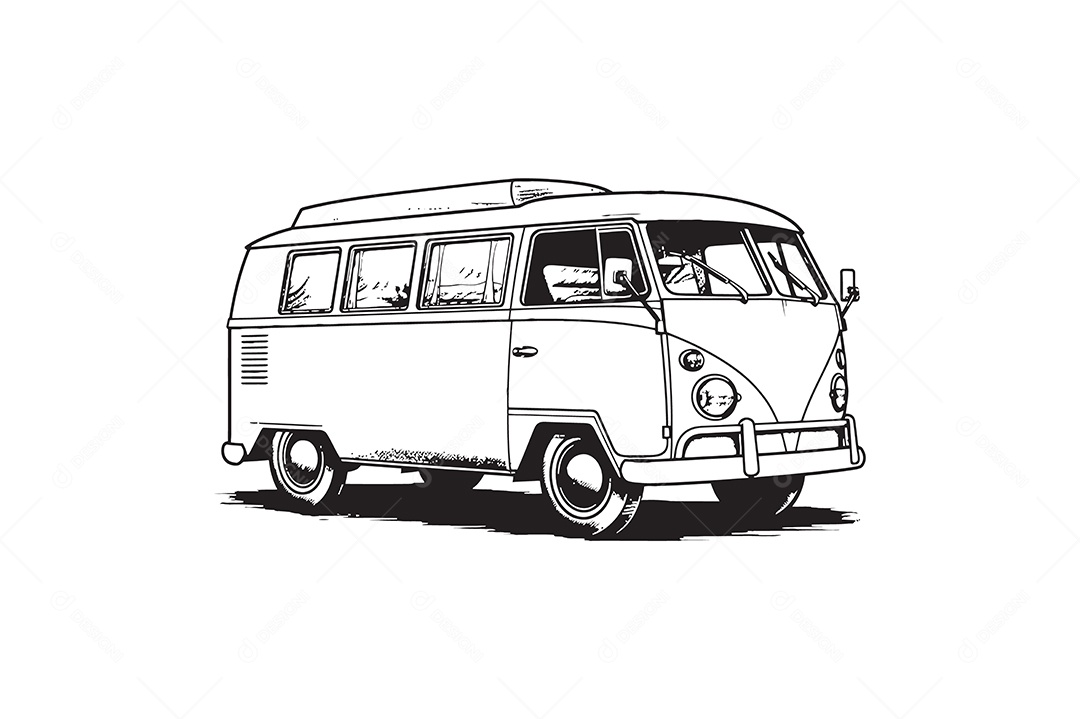 Modelo de Logo Kombi Desenho Vetor EPS + AI Editável