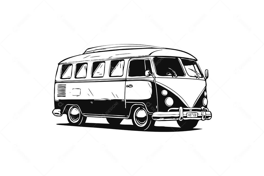 Modelo de Logo Kombi Desenho Vetor EPS + AI Editável