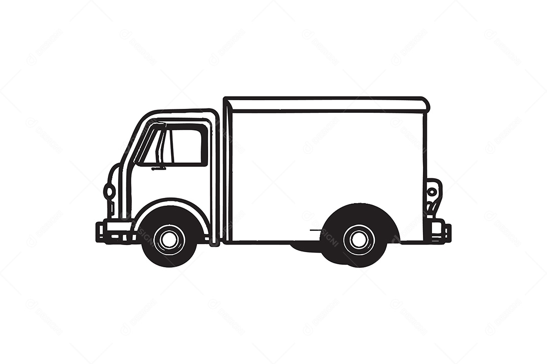 Modelo de Logo Caminhão de Entrega Desenho Vetor EPS + AI Editável