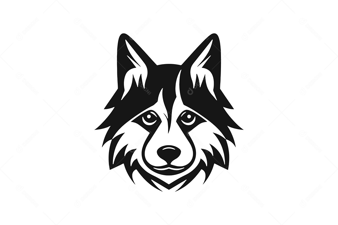 Modelo de Logo Lobo Desenho Vetor EPS + AI Editável