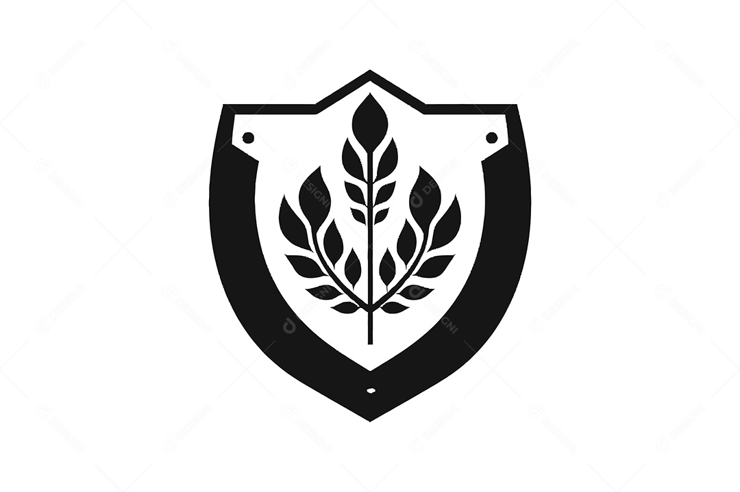 Modelo de Logo de Ramo de Folhas Desenho Vetor EPS + AI Editável