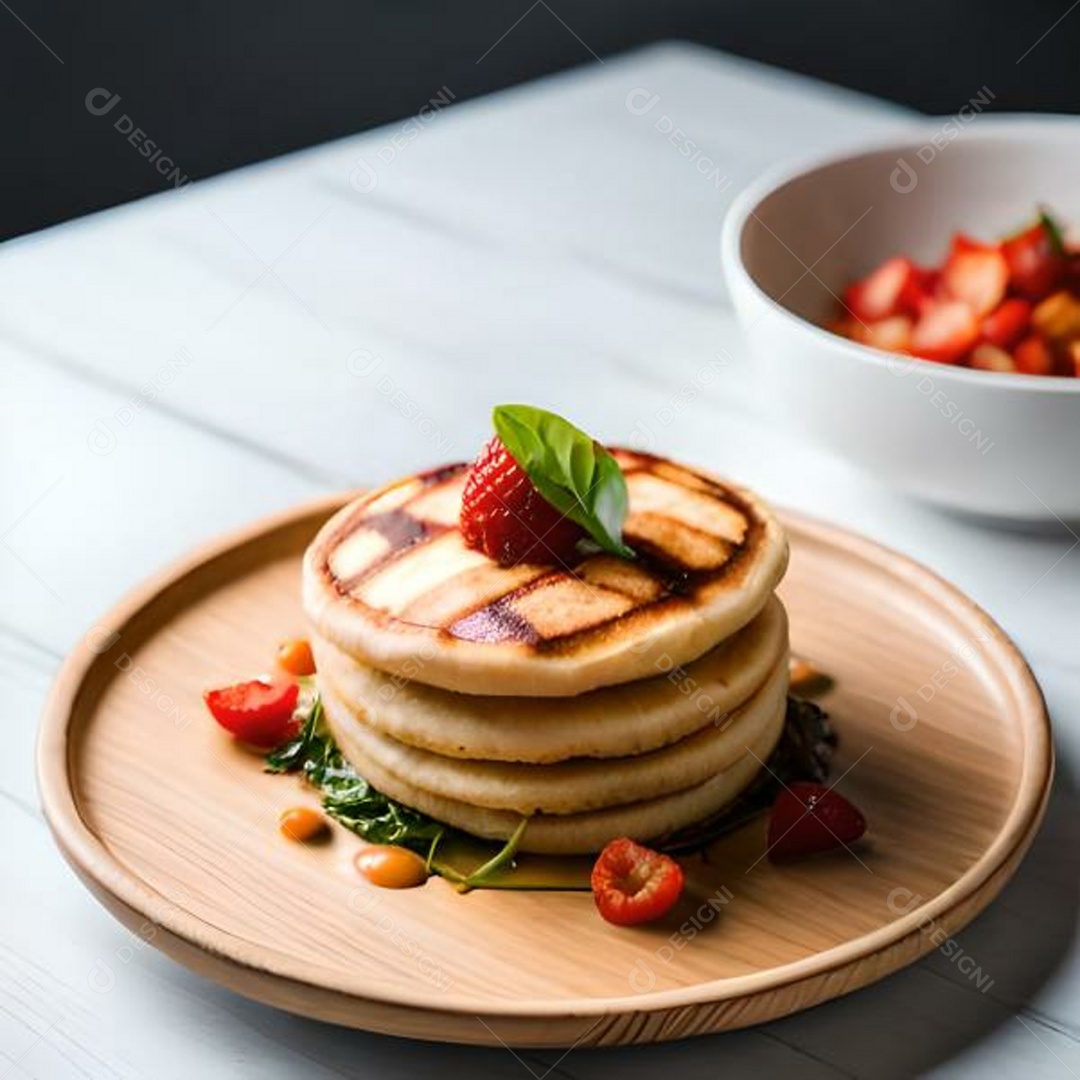 Panquecas doces com frutas