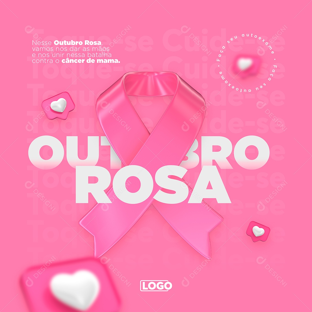 Outubro Rosa Faça seu Autoexame Social Media PSD Editável