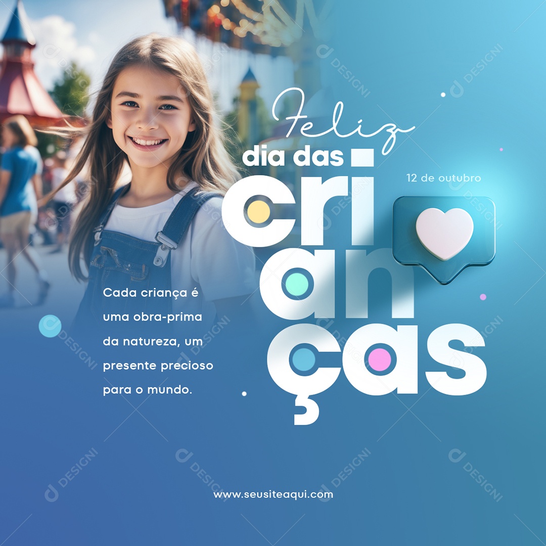 Feed Feliz Dia Das Crianças 12 De Outubro Presente Precioso Social Media PSD Editável