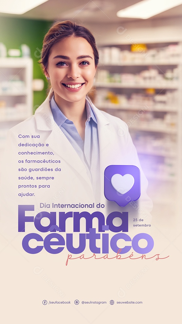 Social Media Story Dia Internacional Do Farmacêutico PSD Editável